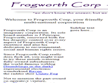 Tablet Screenshot of frogworth.com